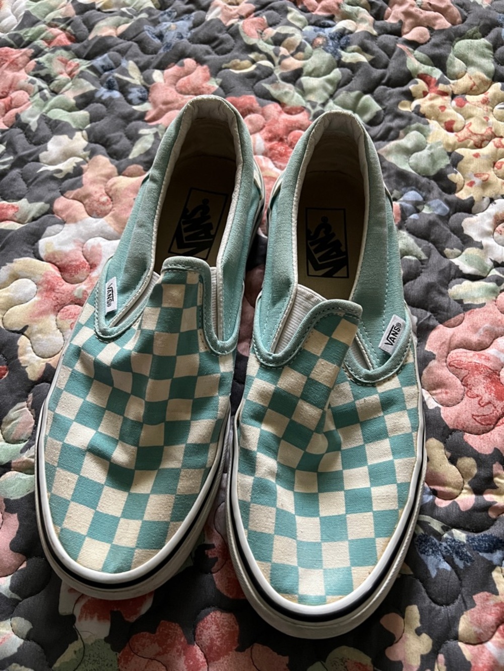 Vans -Aqua and White